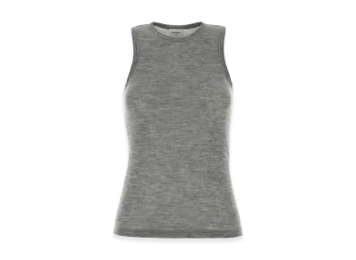 Saint Laurent Women's Melange Grey Cashmere Tank Top "Grey"