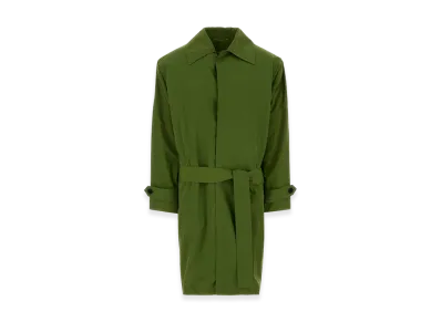 Saint Laurent Women's Nylon Trench Coat "Green"