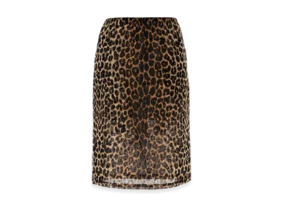 Saint Laurent Women's Printed Silk Skirt "Animal Print"