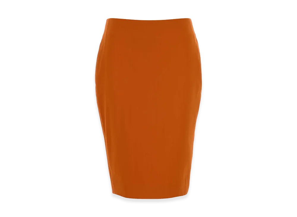 Saint Laurent Women's Stretch Viscose Blend Skirt "Orange"