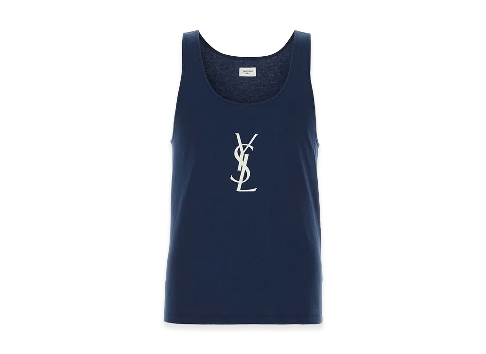 Saint Laurent Cotton Tank Top "Blue"