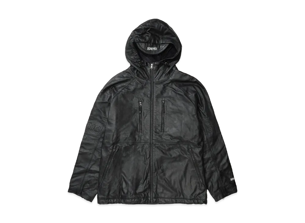 シュプリーム ゴアテックス レザー ジャケット "ブラック"