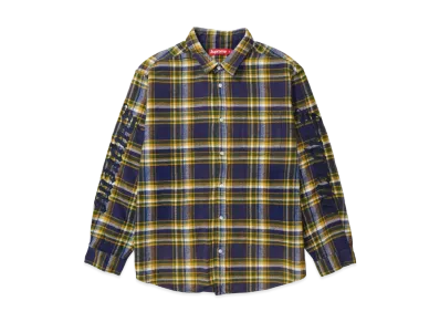Supreme Old English Plaid Flannel Shirt "Navy"