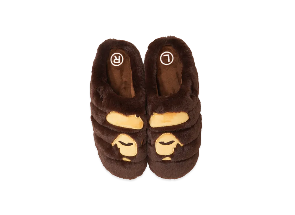 A BATHING APE x SUBU Head Puffer Sandals "Brown"