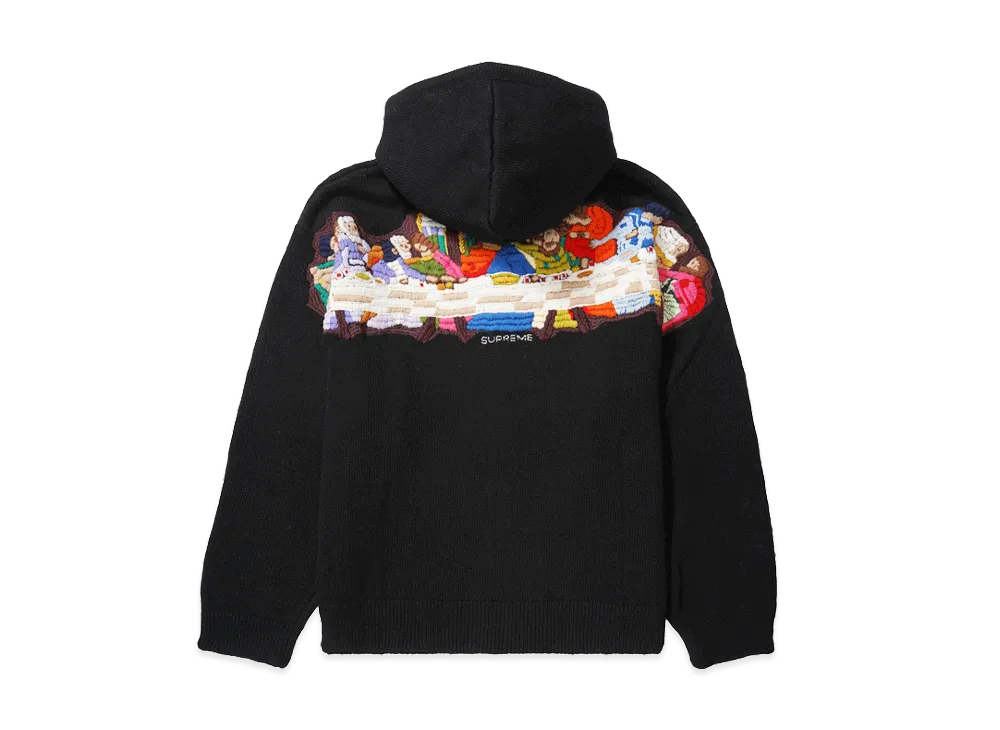 Supreme Last Supper Embroidered Zip Up Hooded Sweater "Black"