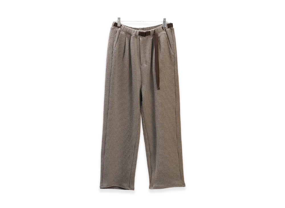 ANCELLM Woolcord Beltless Slacks "Sand"