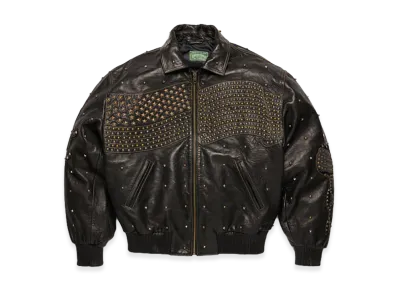 DENIM TEARS Libertas Studded Leather Jacket "Black"