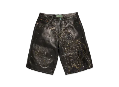 DENIM TEARS Libertas Studded Leather Shorts "Black"