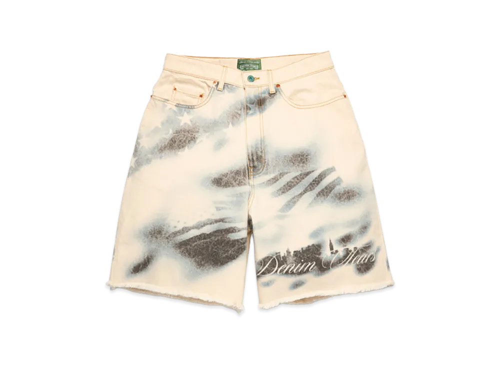 DENIM TEARS Cloud Camo Denim Shorts "Tan/Blue"