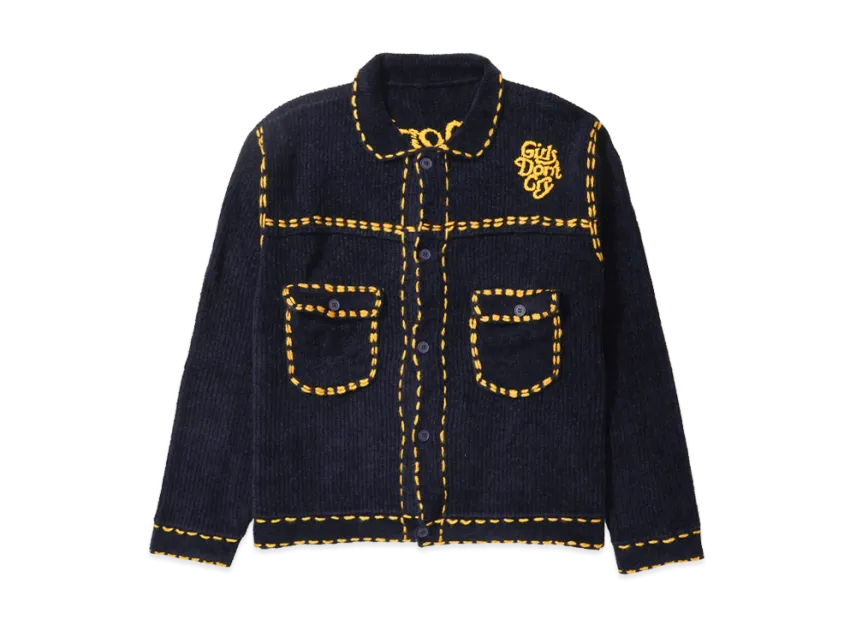 Girls Don't Cry x PHINGERIN Hand Stitched Knit Cardigan Girls Don't Cry x PHINGERIN Hand Stitched Knit Cardigan
