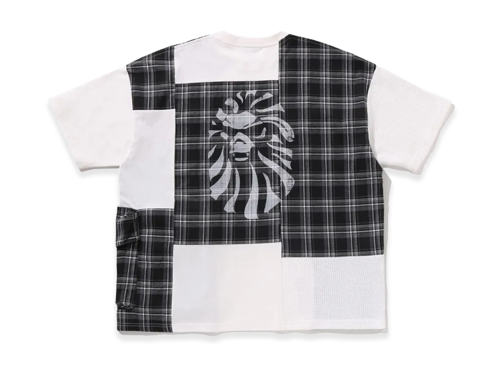 A BATHING APE Checker Patchwork Tee "White"