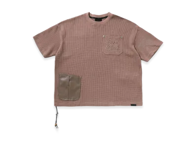A BATHING APE Waffle Worker Ropestitch Tee "Brown"