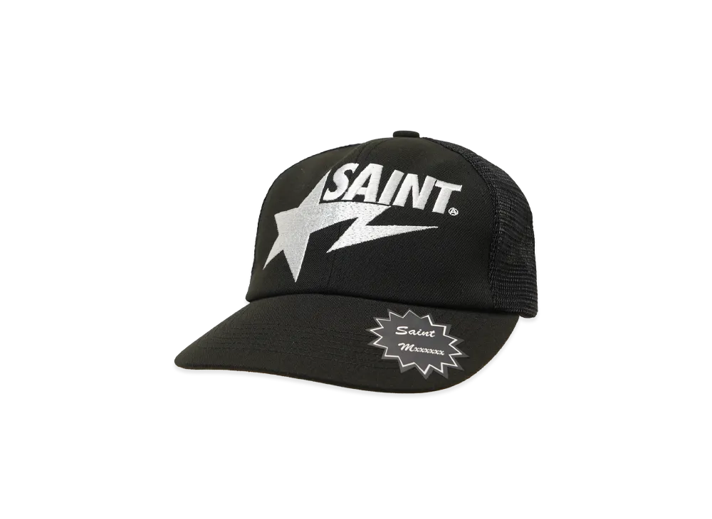 SAINT Mxxxxxx x A BATHING APE Mesh Cap "Black"