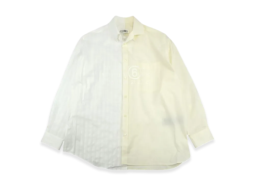 MM6 Maison Margiela Numeric Asimmetric Shirt "White/Beige"