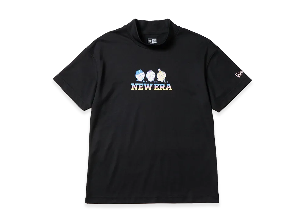 NEW ERA x Chiikawa Women's Short Sleeve Mid-Neck Pique Tee Chiikawa Hachiware Usagi Golf "Black/Chrome White"