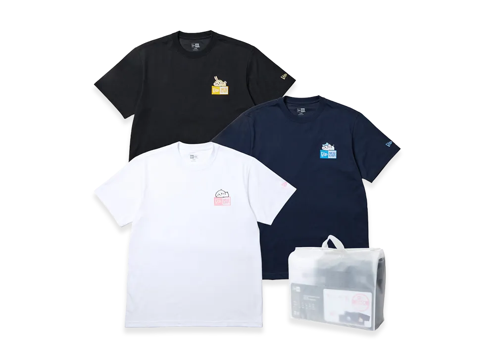 NEW ERA x Chiikawa 3-Pack Short Sleeve Performance Tee Chiikawa Hachiware Usagi "White/Black/Navy"