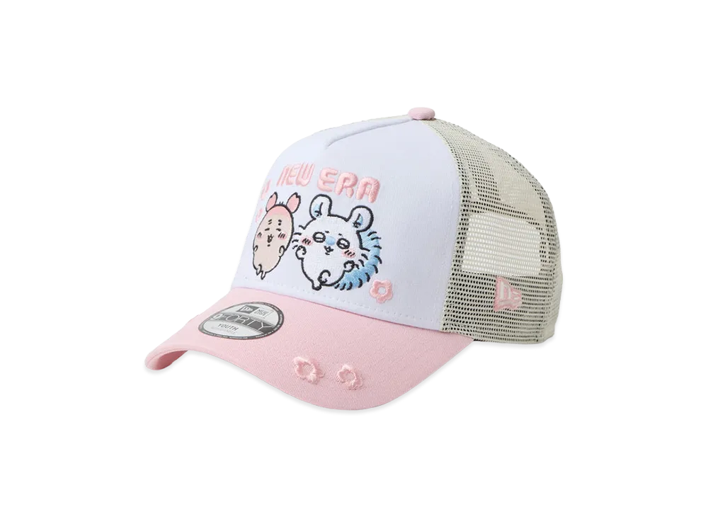 NEW ERA x Chiikawa Kids Youth 9Forty A-Frame Trucker Momonga Furuhonya "Pink"