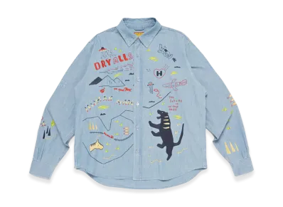 HUMAN MADE Embroidered Chambray Shirt "Blue"