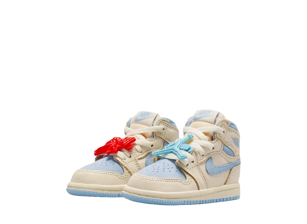 ナイキ TD ジョーダン1 レトロ ハイ OG "ペールアイボリー/サイキックブルー" (キッズ)