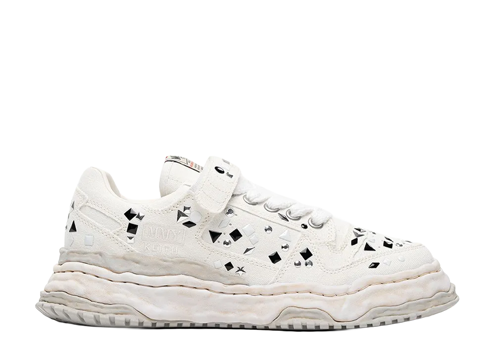 メゾンミハラヤスヒロ キース オリジナルソール エンブリッシュド キャンバス ローカットスニーカー "ホワイト"