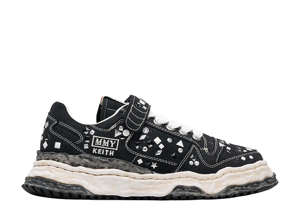 メゾンミハラヤスヒロ キース オリジナルソール エンブリッシュド キャンバス ローカットスニーカー "ブラック"