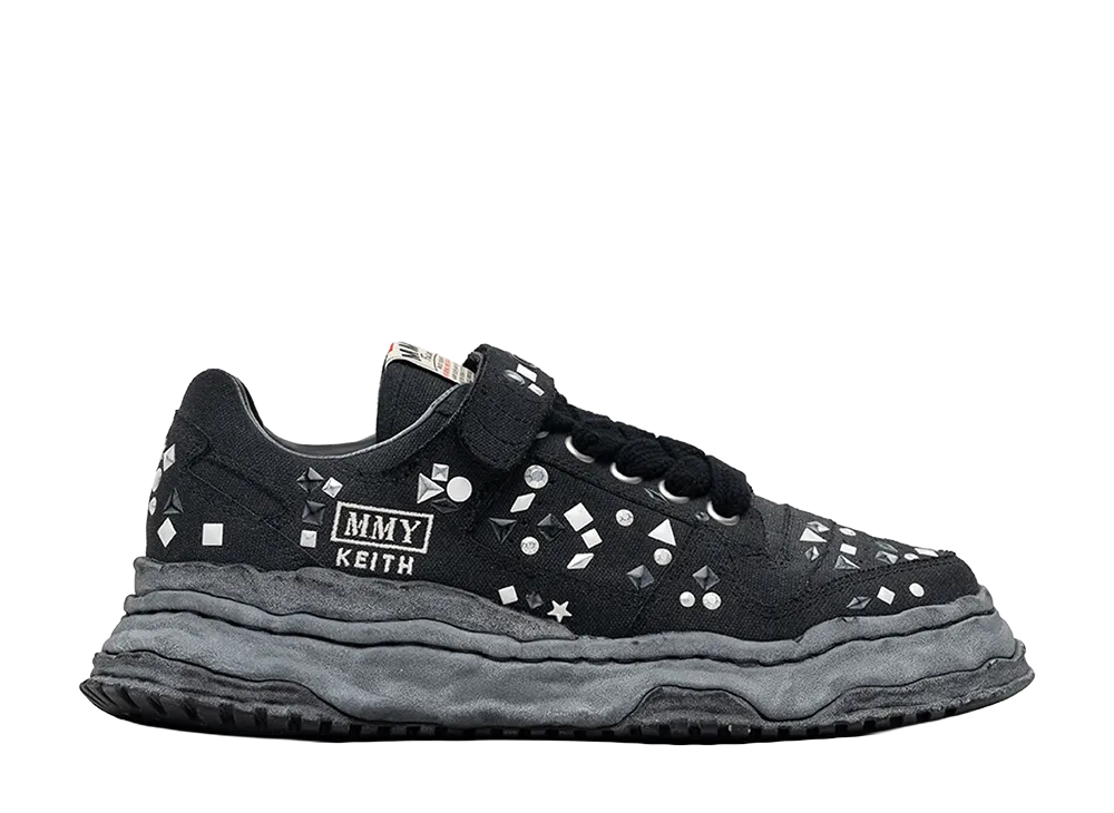 メゾンミハラヤスヒロ キース オリジナルソール エンブリッシュド キャンバス ローカットスニーカー "ブラック/ブラック"