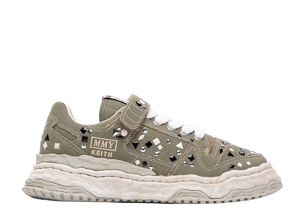 メゾンミハラヤスヒロ キース オリジナルソール エンブリッシュド キャンバス ローカットスニーカー "グリーン"