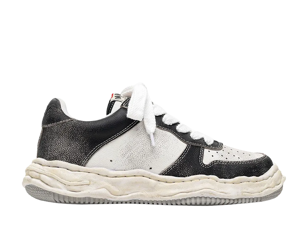 メゾンミハラヤスヒロ ウェイン オリジナルソール シュリンクレザー ローカットスニーカー "ブラック/ホワイト"