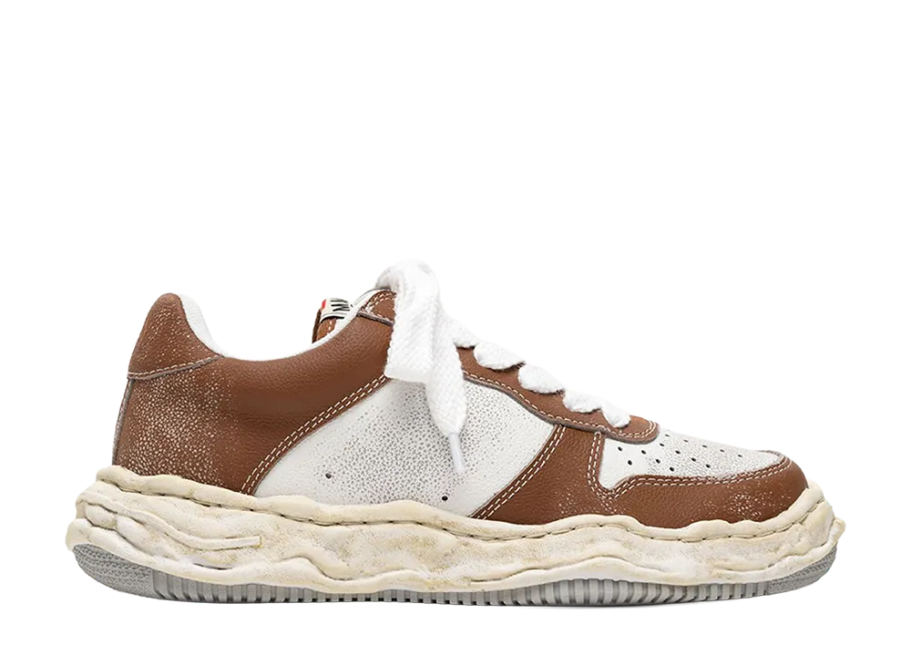 メゾンミハラヤスヒロ ウェイン オリジナルソール シュリンクレザー ローカットスニーカー "ブラウン/ホワイト"