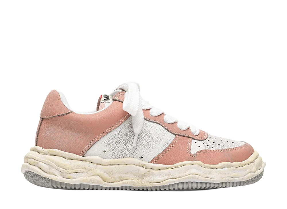 メゾンミハラヤスヒロ ウェイン オリジナルソール シュリンクレザー ローカットスニーカー "ピンク/ホワイト"