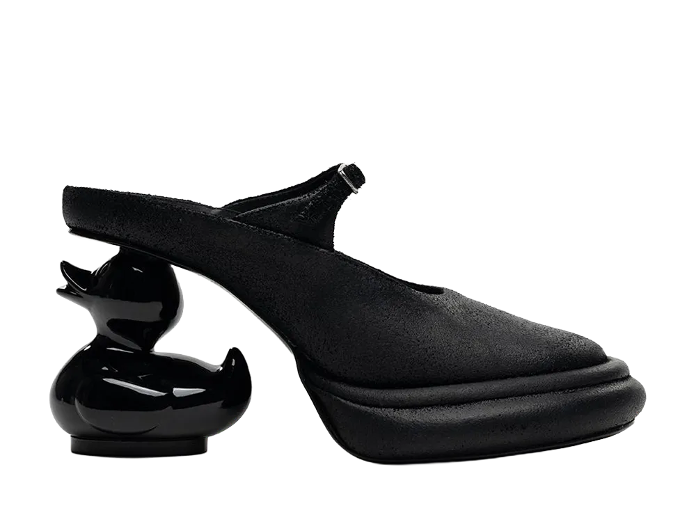 Maison MIHARA YASUHIRO Women's Duck Heel Suede Mule "Black"