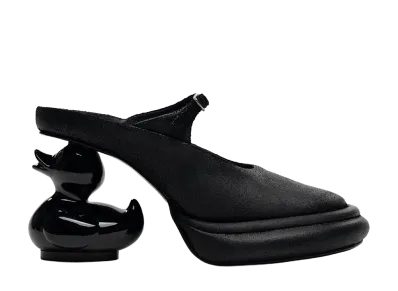 Maison MIHARA YASUHIRO Women's Duck Heel Suede Mule "Black"