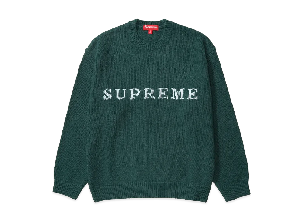 Supreme Contrast Logo Sweater "Pine"