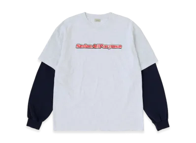 SEDAN ALL-PURPOSE Skate Logo Layered L/S Tee "Ash/Navy"