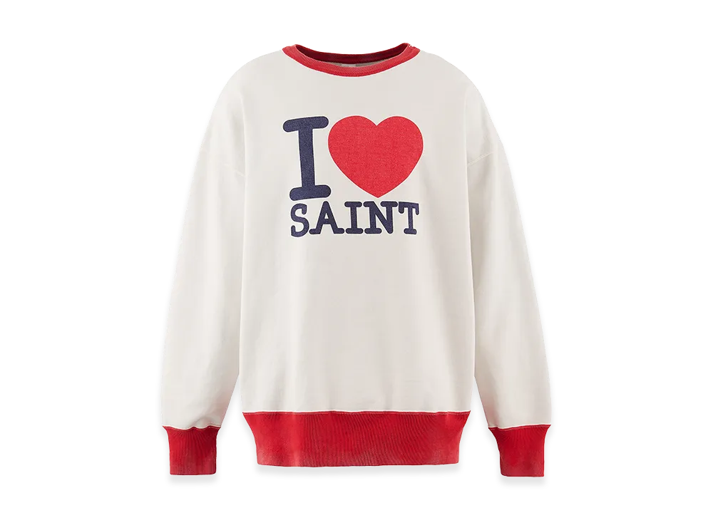 Saint Mxxxxxx Crew Neck Sweat I Love Saint "White"
