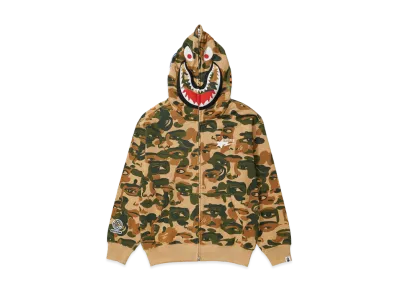 A BATHING APE Bape x Kidsuper Camo Shark Full Zip Hoodie "Green"