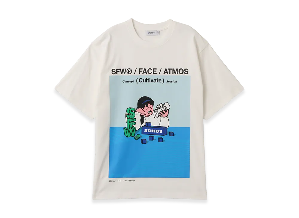 atmos x Face Oka x SFW T-shirt "White"