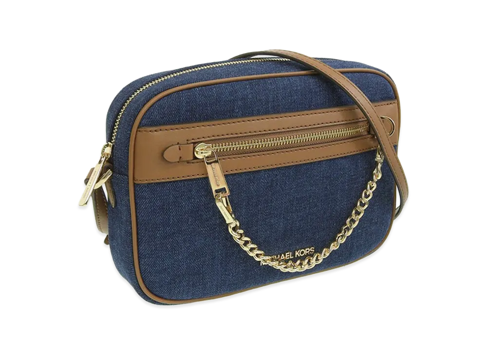 MICHAEL KORS Women's Jet Set Item LG EW ZP Chain Xbody "Indigo"