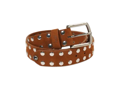 Stussy 8 Ball Studded Belt "Brown Suede"