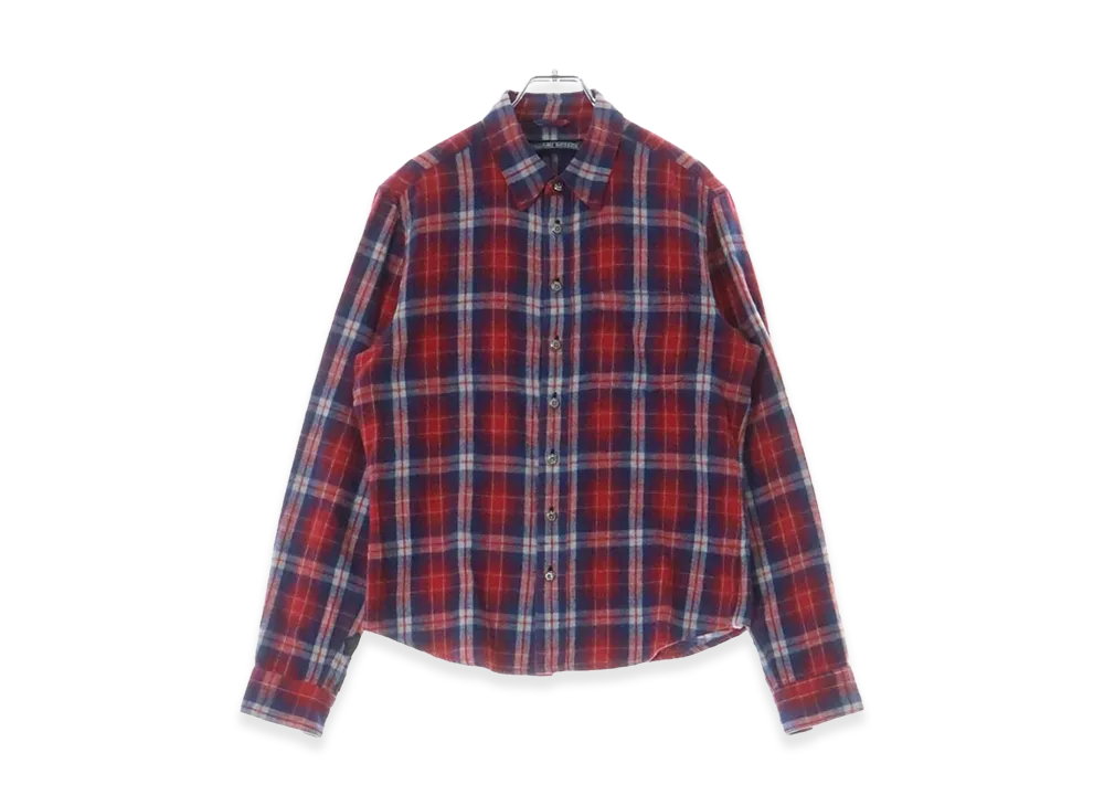 Chrome Hearts LOOSE ENDS Crossball Button L/S Check Flannel Shirt "Red"