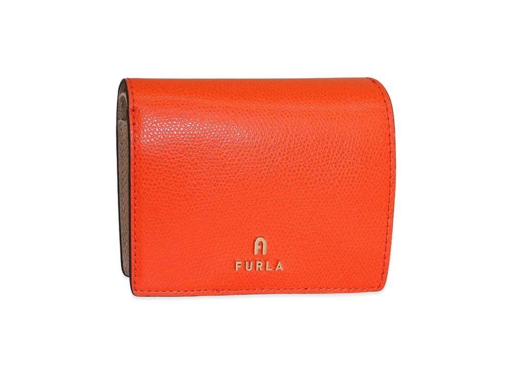 FURLA Camelia S Compact Wallet Bifold Coin "Orange"