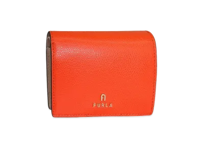 FURLA Camelia S Compact Wallet Bifold Coin "Orange"