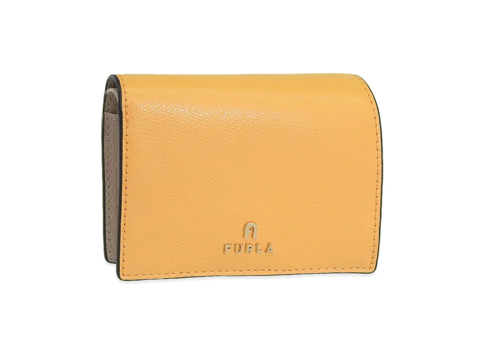 FURLA Camelia S Compact Wallet Bifold Coin "Yellow"