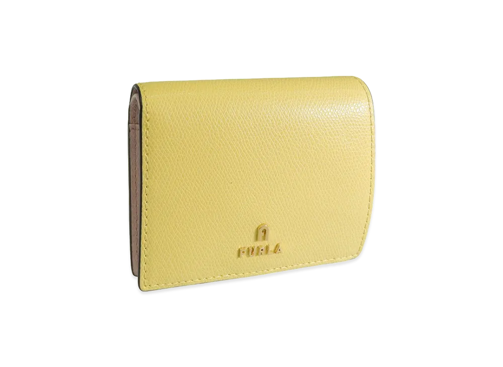 FURLA Camelia S Compact Wallet Bifold Coin "Yellow"