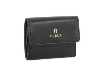 FURLA Camelia S Compact Trifold Zip "Black"