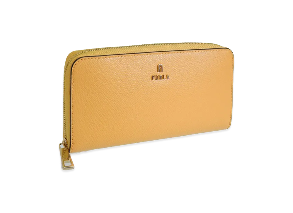 FURLA Camelia Xl Zip Around Slim Wallet "Yellow"