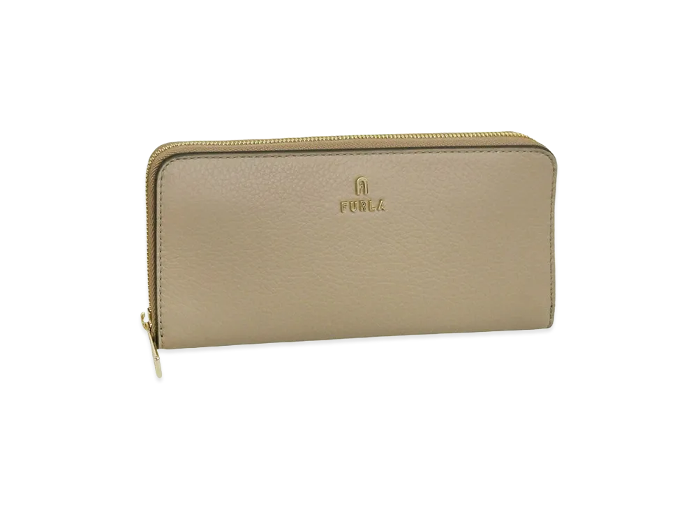 FURLA Camelia Xl Zip Around Slim Wallet "Brown"