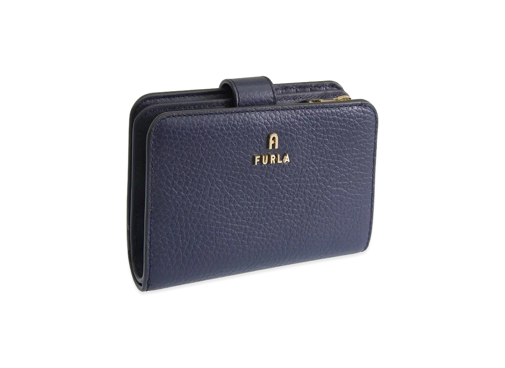 FURLA Camelia M Compact Wallet Z/W Bifold "Black"