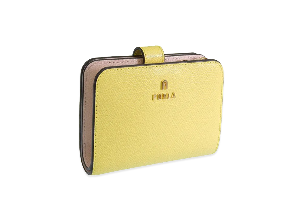 FURLA Camelia S Compact Wallet Z/W Bifold "Yellow"