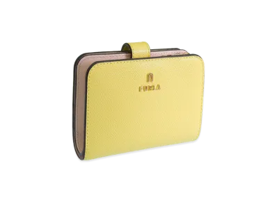 FURLA Camelia S Compact Wallet Z/W Bifold "Yellow"